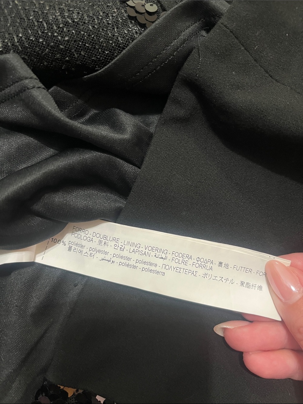 ZARA Sequin Long Sleeve Black Dress - Picture 7 of 7